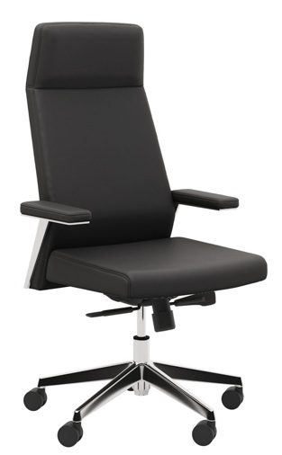 sillón giratorio de dirección de respaldo alto con brazos.