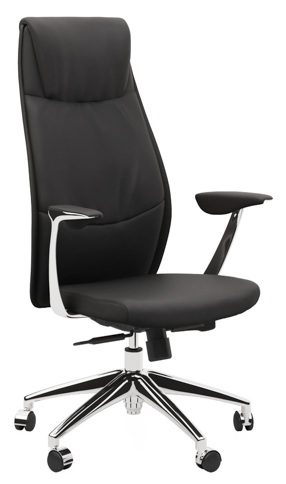 sillón giratorio de dirección de respaldo alto con brazos.