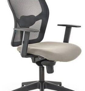 silla giratoria ergonómica operativa con respaldo y brazos.