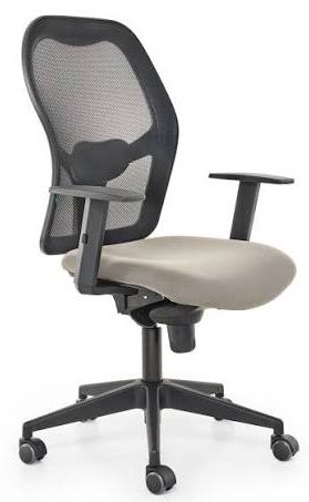 silla giratoria ergonómica operativa con respaldo y brazos.