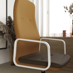 sillón giratorio de dirección de respaldo alto con brazos.
