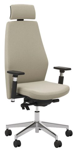 sillón giratorio de dirección de respaldo alto con brazos.