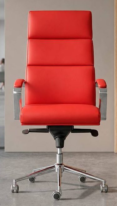 sillón giratorio de dirección de respaldo alto con brazos.