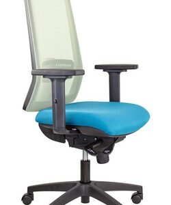 silla giratoria ergonómica operativa con respaldo y brazos.