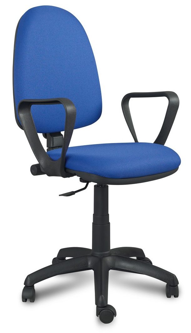 silla giratoria ergonómica operativa con respaldo y brazos.