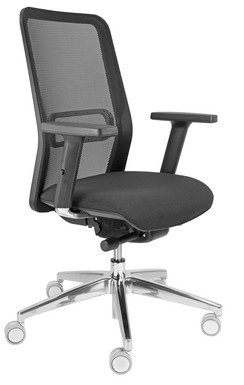 silla giratoria ergonómica operativa con respaldo y brazos.